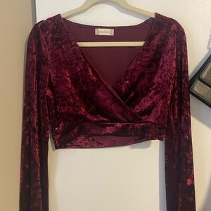Altars state velvet crop top size large